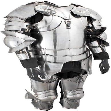 ARTIZANSTORE Gothic Wearable Half Suit Of Armor LARP Halloween Costume Silver Suit of Armor