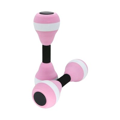 SUNFECILI 2PCS Mini Water Dumbells,Water Dumbbells for Strength Training,Exercise Dumbbells with Resistance Pull Foam Buoy Leg Float for Fitness, Pool, Training Aid(Pink)