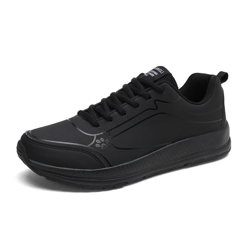 Gosetony Men's Sneakers Running Shoes Track Trail-Running Shoes Athletic Low-top Lace Up Male Sport Light-Weight Fashion Autumn Spring Casual Leisure Black