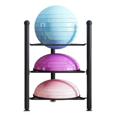 Stability Ball Holder Storage Rack, Black Exercise Yoga Balls Holder Organizer for Bosu Slam Bowling Medicine Balls, 0.7m 1.3m 1.6m 1.9m Tall Half Balance Ball Floor Stand Gym Equipment ( Color : Blac
