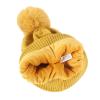 Womens Winter Beanie Hat Long Scarf Touchscreen Gloves Set Warm Knit Beanie Cap with Pompom (D1-Yellow, One Size) view 2
