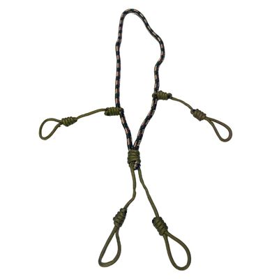 HuntEmUp Ultimate Camo Rope Call Lanyard - Duck Call Goose Call Lanyard - Duck Hunting Lanyard - Single Rope 4 Loop - Suitable for 3 or 4 Calls