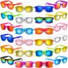 Bouiexye 12 Pack Neon Sunglasses with Colorful Lenses in Bulk for Birthday Beach Pool Party Supplies, 12 Bright Colors view 1