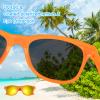 Bouiexye 12 Pack Neon Sunglasses with Colorful Lenses in Bulk for Birthday Beach Pool Party Supplies, 12 Bright Colors view 3