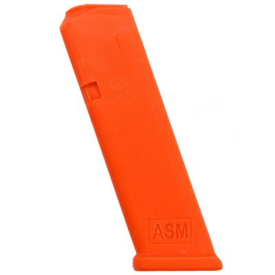 American Safety Molds - Compatible with Glock 17 Gen 3 - Non-Functional Solid Polymer Magazine - Blaze Orange - U.S.A  Magazine Holster Molding Prop