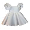 MESSIYO Kids Toddler Infant Baby Girls Birthday Dress Solid Flower Princess Pageant Dress Party Prom Easter (White, 2-3 Years) view 1