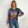 Womens Sequin Jacket Plus Size Sparkle Long Sleeve Jackets Front Zip Loose Casual Blazer Bomber Jacket with Pockets(PP1,Large) view 3