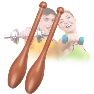 CBLdF Solid Wood Indian Clubs Heavy Duty Full Body Workouts,Exercise Club Wooden Indian Clubs Pair for Muscle Building/Rehabilitation, Clubbell for Gym & Home-Small