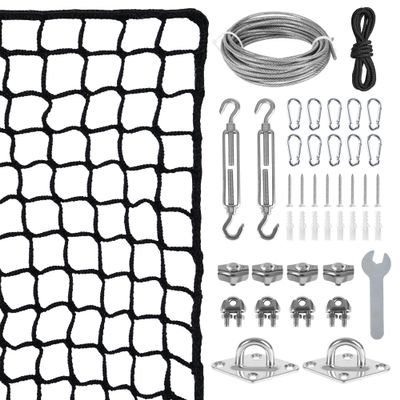 10x15ft Golf Net with Stainless Steel Wire Hanging Kit, Easy Installation Golf Practice Net with Durable Cable System for Golf,Baseball, Hockey,Soccer,Sports Net Kit for for Indoor & Outdoor Use