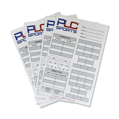 PLC Sports Ice Hockey Lineup Cards | 5.5" x 8.5" | 4 Part Carbon Paper | Youth Ice Hockey | Amateur Ice Hockey | Hockey Roster (30)
