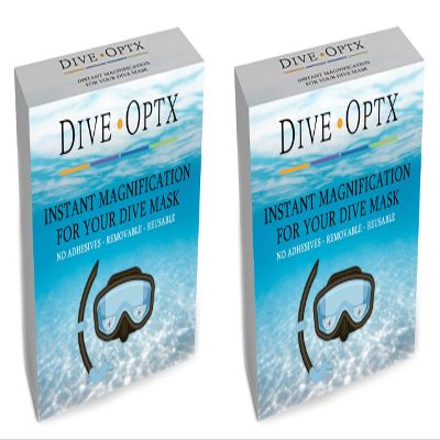Calabria Hydrotac Dive OPTX 20/20 Stick On Bifocal Lenses +2.75 2 PACK Scuba Mask Magnifying BiFocal Stickers Diving Goggles