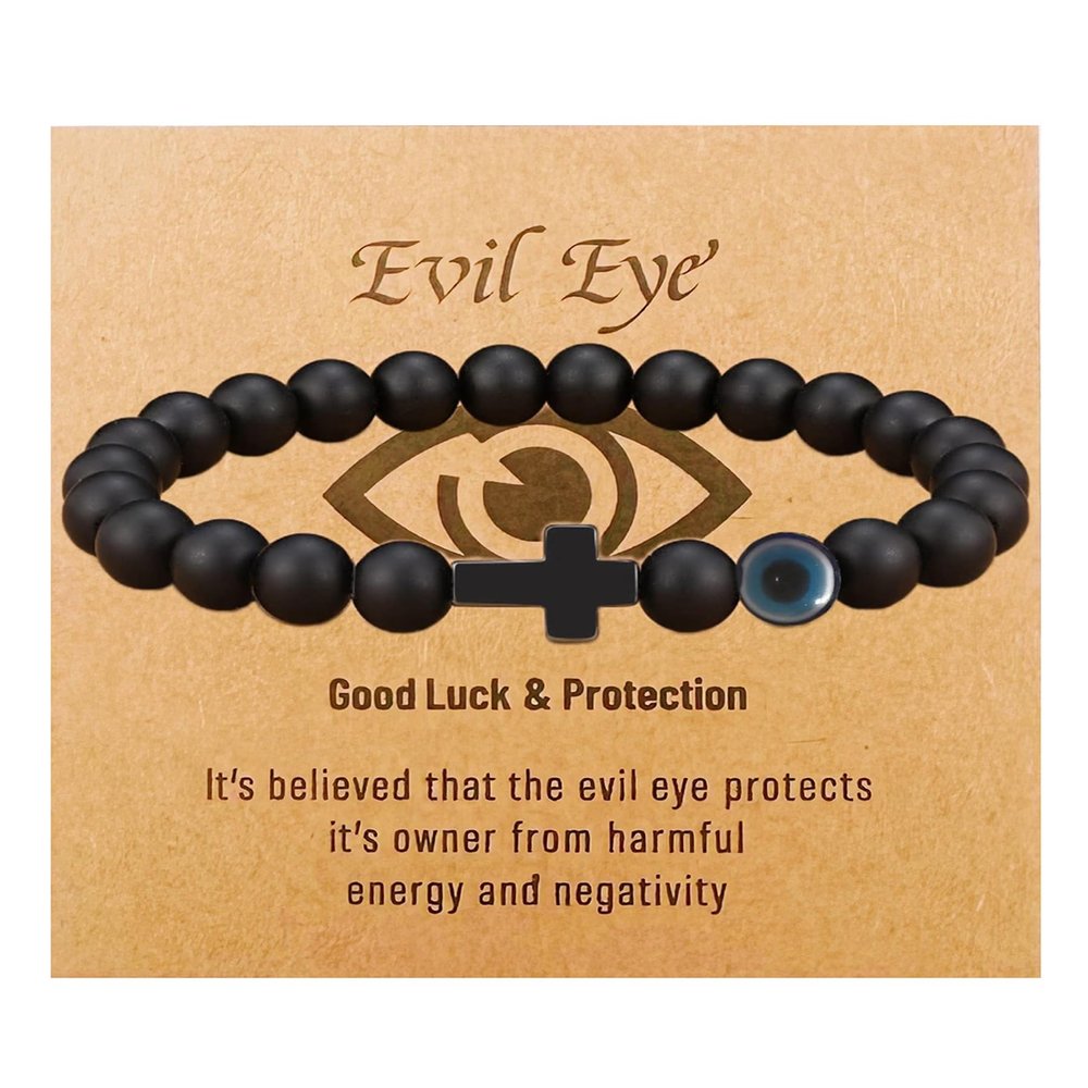 Teen Girl Boys Mens Gifts, Natural Stone Cross Bracelets Trendy Stuff Inspirational Gifts Ideas Bracelet&Card Inspirational gifts for Daughter Son, Husband-Birthday Graduation Retirement Christmas