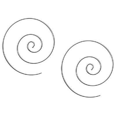 14-16GA Stainless Steel Large Spiral Coiled Hoop Earrings, Sold as a Pair (1mm (18GA), Silver Tone)