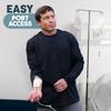 Post Shoulder Surgery Shirts for Women/Men Full Open Snap Design Recovery Clothing for Broken Arm Rotator Cuff | Unisex Fit - Long Sleeve (US, Alpha, Large, Regular, Regular, Black) view 3