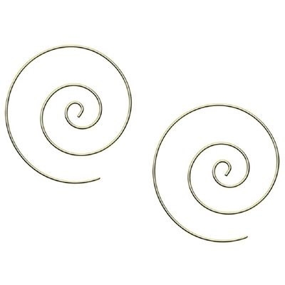 14-16GA Stainless Steel Large Spiral Coiled Hoop Earrings, Sold as a Pair (1mm (18GA), Gold Tone)