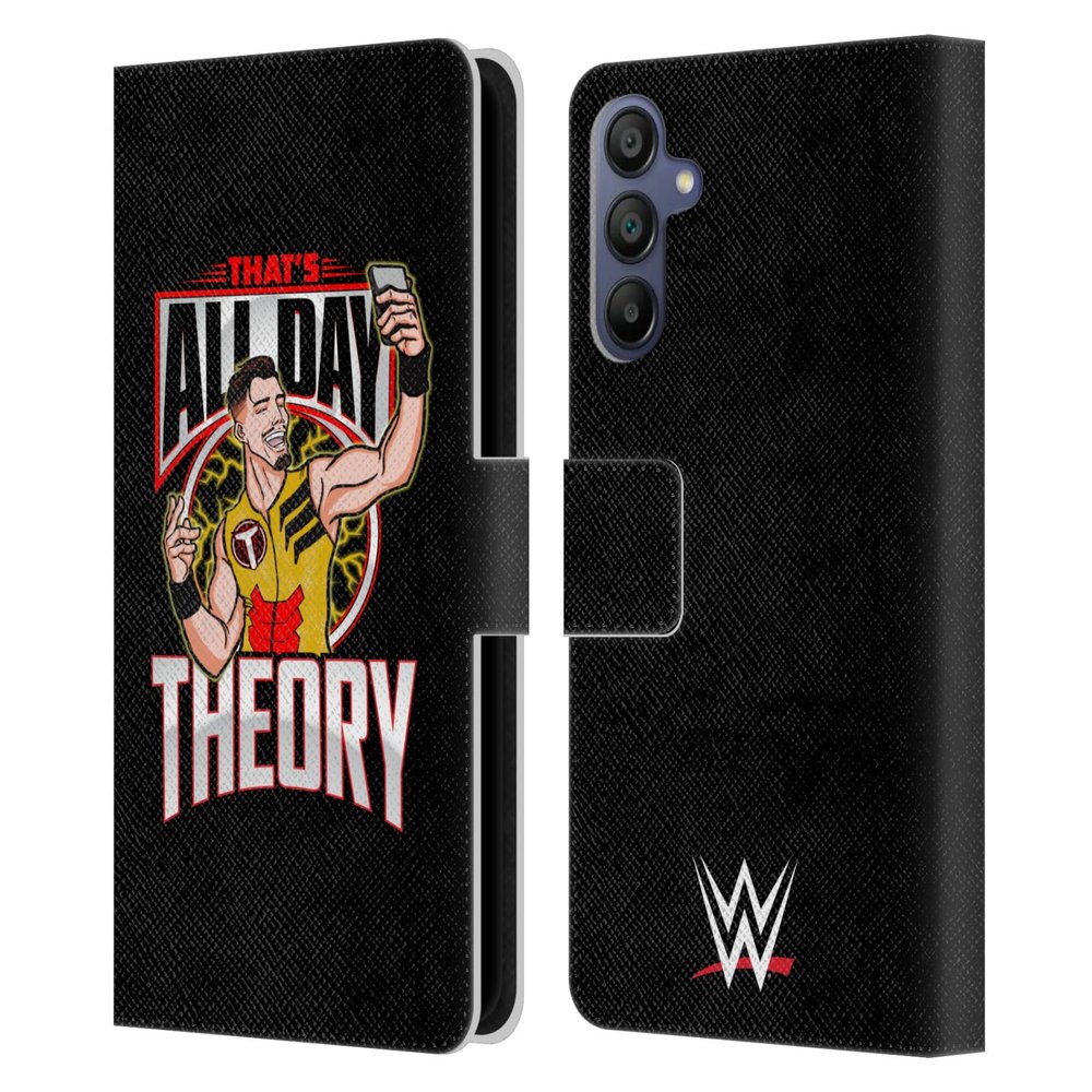 Head Case Designs Officially Licensed WWE All Day Theory Austin Theory Leather Wallet Case Compatible with Samsung Galaxy A15
