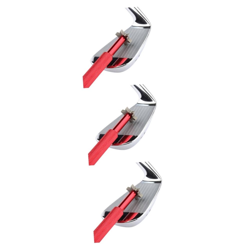 BESPORTBLE 3pcs Cutter Club Groove Sharpener Red Groove Brush Tool Golf Club Re-Grooving Cleaning Tool Precision Construction