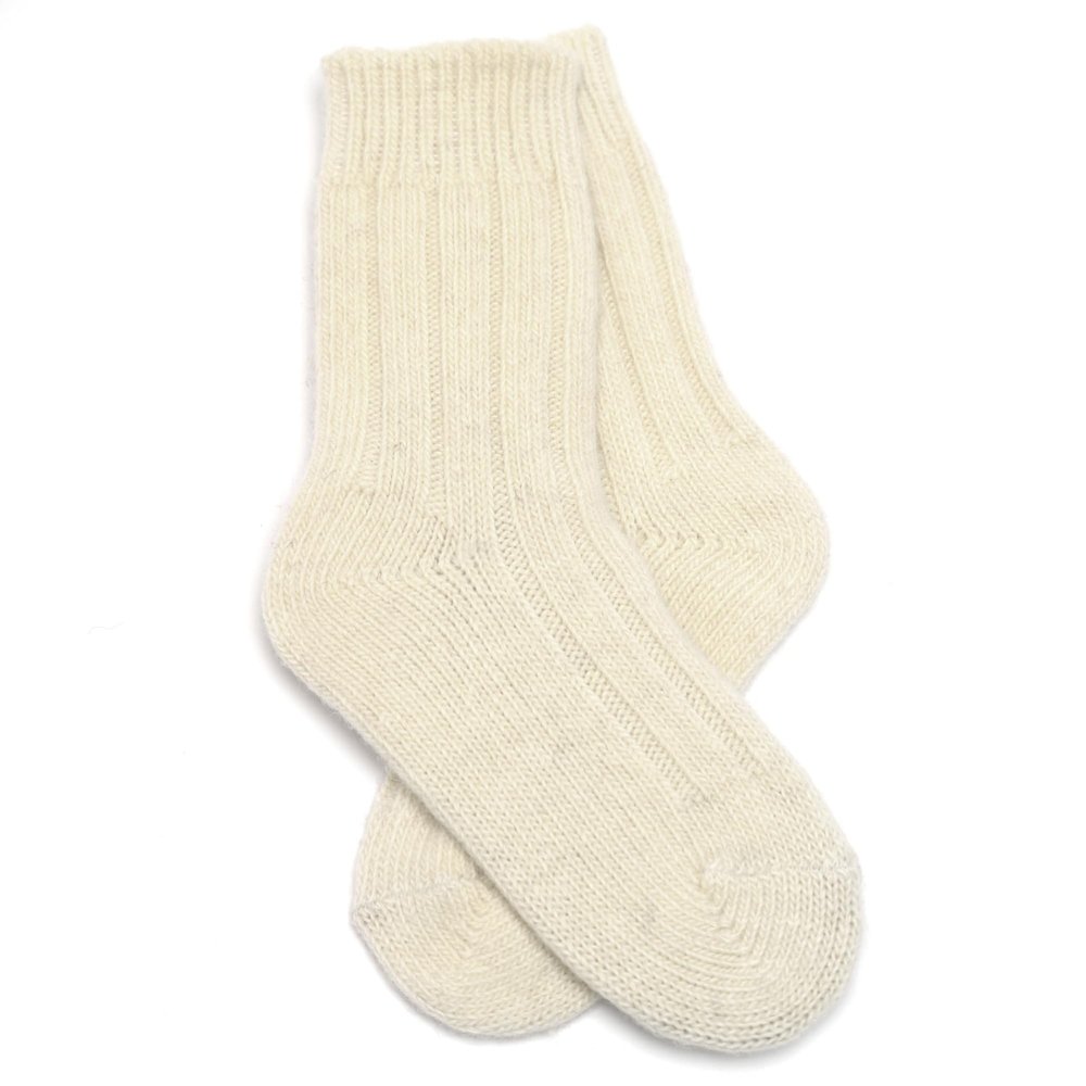 Zaya KIDS Pure Wool Socks - Dye-Free Organic Mongolian Sheep Wool - Soft, Cozy Small Kids Cold-Weather Essentials (US, Age, 5 Years, 6 Years, Milky white)