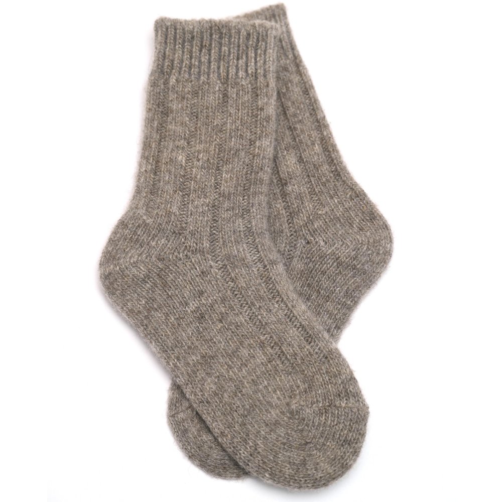 Zaya KIDS Pure Wool Socks - Dye-Free Organic Mongolian Sheep Wool - Soft, Cozy Small Kids Cold-Weather Essentials (US, Age, 5 Years, 6 Years, Taupe)