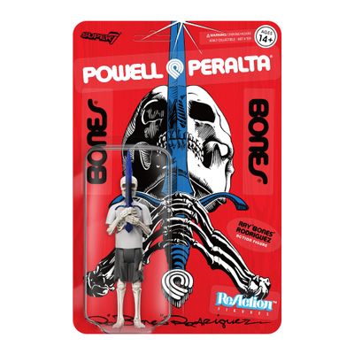 Super7 Powell-Peralta Ray Bones Rodriquez - 3.75" Powell-Peralta Action Figure with Accessory Classic Skateboard Collectibles and Retro Toys