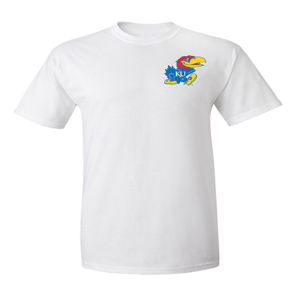CornBorn KU Shirt Men - Kansas Tshirt - Kansas Jayhawks Apparel Mens - Primary Logo - White - 2X-Tall