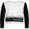 Calvin Klein Girls' Performance Long Sleeve Sport T-Shirt, White Barred, 7