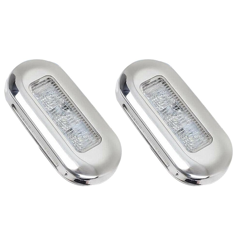 RAGBUSCLE 2-Pack Courtesy Interior Deck Light Navigation for Transom Stern Cabin Lighting, Waterproof Boat Marine White LED Lights, Boat Interior Deck Courtesy Light for Fishing Kayak Yacht Sailboat