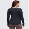 CRZ YOGA Butterluxe Maternity Crewneck Long Sleeve Shirts - Athletic Yoga Casual Pregnancy Womens Tee Tops Basic Layer Soft True Navy X-Small view 2