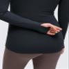 CRZ YOGA Butterluxe Maternity Crewneck Long Sleeve Shirts - Athletic Yoga Casual Pregnancy Womens Tee Tops Basic Layer Soft True Navy X-Small view 3