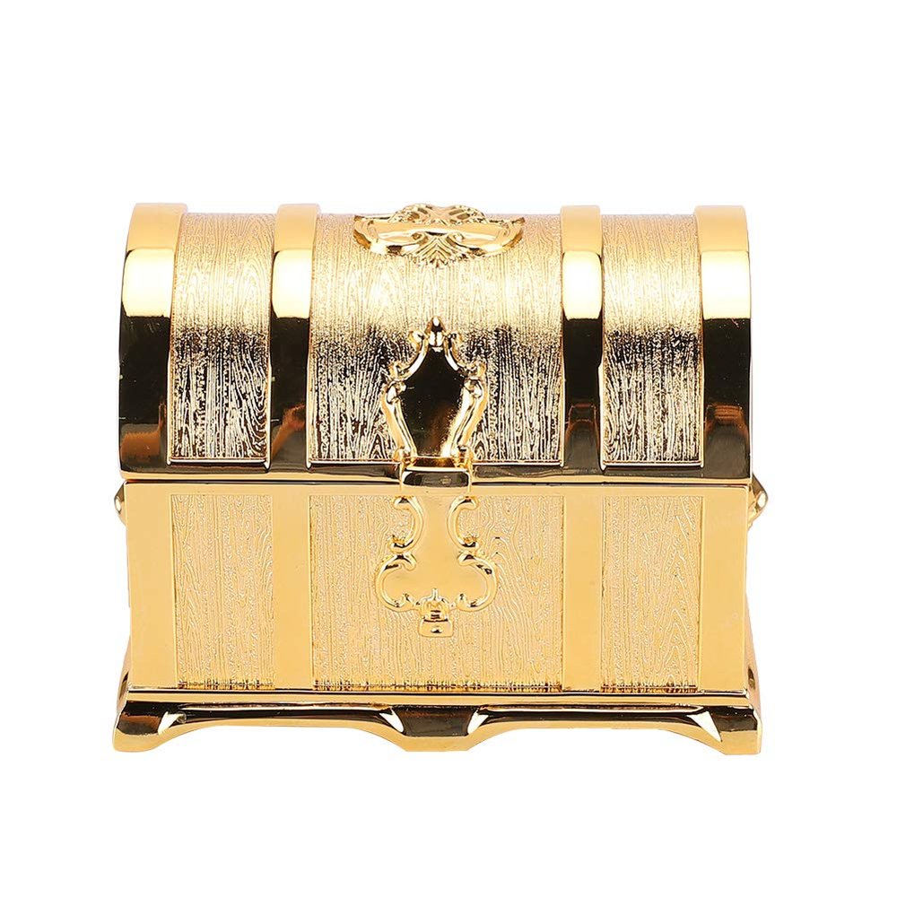 Xcello Golden Retro Treasure Chest Jewelry Box, European Pirate