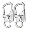 Ahiller 3" Carabiner Keychain Clip, Rugged Alloy Double Lock Design - Tungsten Steel Spike - Multi Tool Caribina, Small Key Ring Clip for Camping Hiking Fishing Outdoor Survival [Silver-2P] view 1