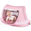 Baby Beach Tent, Large Pop Up Beach Tent Sun Shade with Mosquito Net, UPF 50+ UV Protection Sun Shelter (Pink) view 1