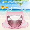 Baby Beach Tent, Large Pop Up Beach Tent Sun Shade with Mosquito Net, UPF 50+ UV Protection Sun Shelter (Pink) view 3