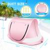 Baby Beach Tent, Large Pop Up Beach Tent Sun Shade with Mosquito Net, UPF 50+ UV Protection Sun Shelter (Pink) view 4