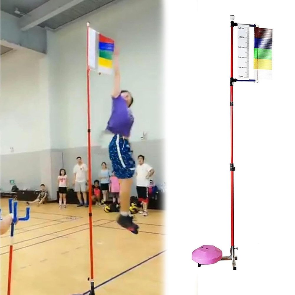 MTNBHH Professional Jump Measurement Test Stick Pole Tool, Adjustable Vertical Jump Tester 3.9ft-11.5ft Adjustable Height for Basketball/Badminton