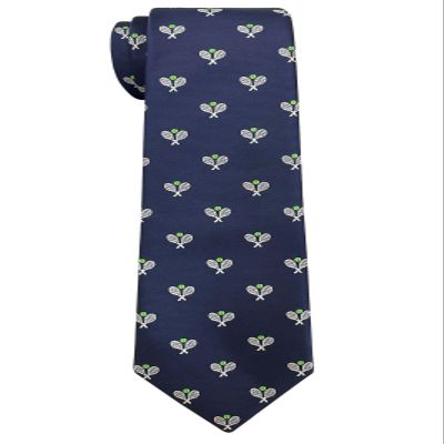 Retreez Tennis Ties for Boys | Tennis Neckties For Kids | Formal and Casual Tie | Birthday Gift For Boys | 8-10 years Boy's Tie - Navy Blue