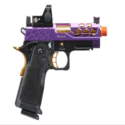 Lancer Tactical STRYK Hi-Capa 4.3 Gas Blowback Airsoft Pistol with Red Dot Mini Sight (Black/Purple)