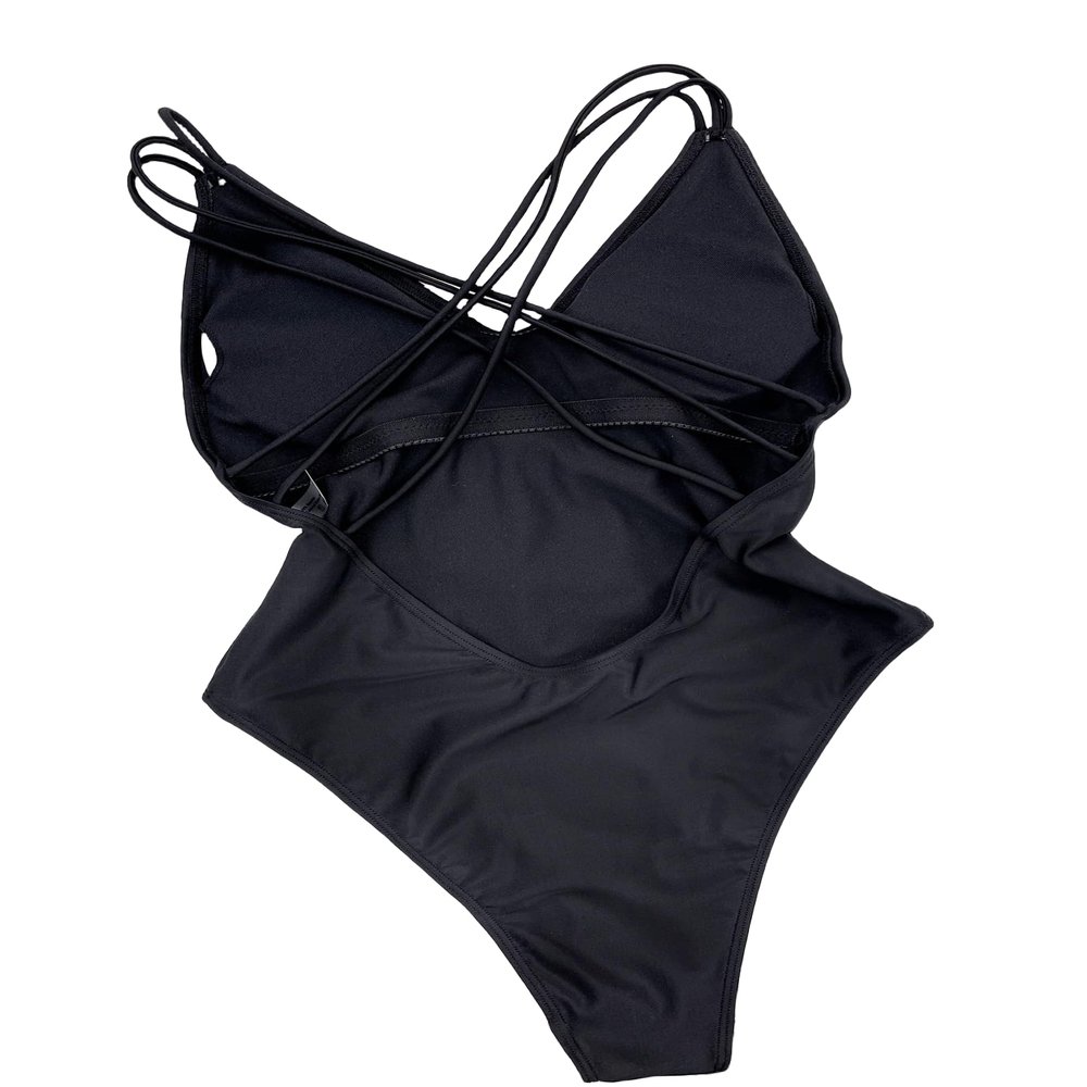 UKJ One Piece Bikini Sexy Back Swimsuit Swimsuit Black, Large