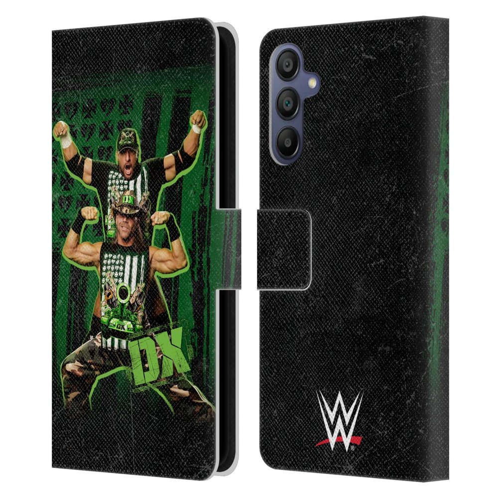 Head Case Designs Officially Licensed WWE DX Triple H & Shawn D-Generation X Leather Wallet Case Compatible with Samsung Galaxy A15
