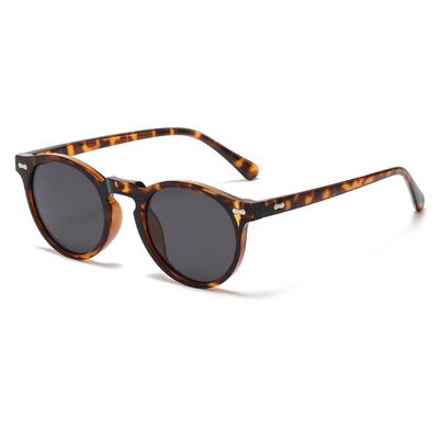 JOVAKIT Vintage Kids Polarized Sunglasses for Girls Boys Age 2-9, Round Sun Glasses for Children UV400 Protection (Tortoise/Grey)