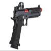 Lancer Tactical Knightshade Hi-Capa Gas Blowback Airsoft Pistol with Red Dot Mini Sight (Black/Red) view 1