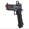 Lancer Tactical Knightshade Hi-Capa Gas Blowback Airsoft Pistol with Red Dot Mini Sight (Black/Red) view 2