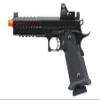 Lancer Tactical Knightshade Hi-Capa Gas Blowback Airsoft Pistol with Red Dot Mini Sight (Black/Red) view 4