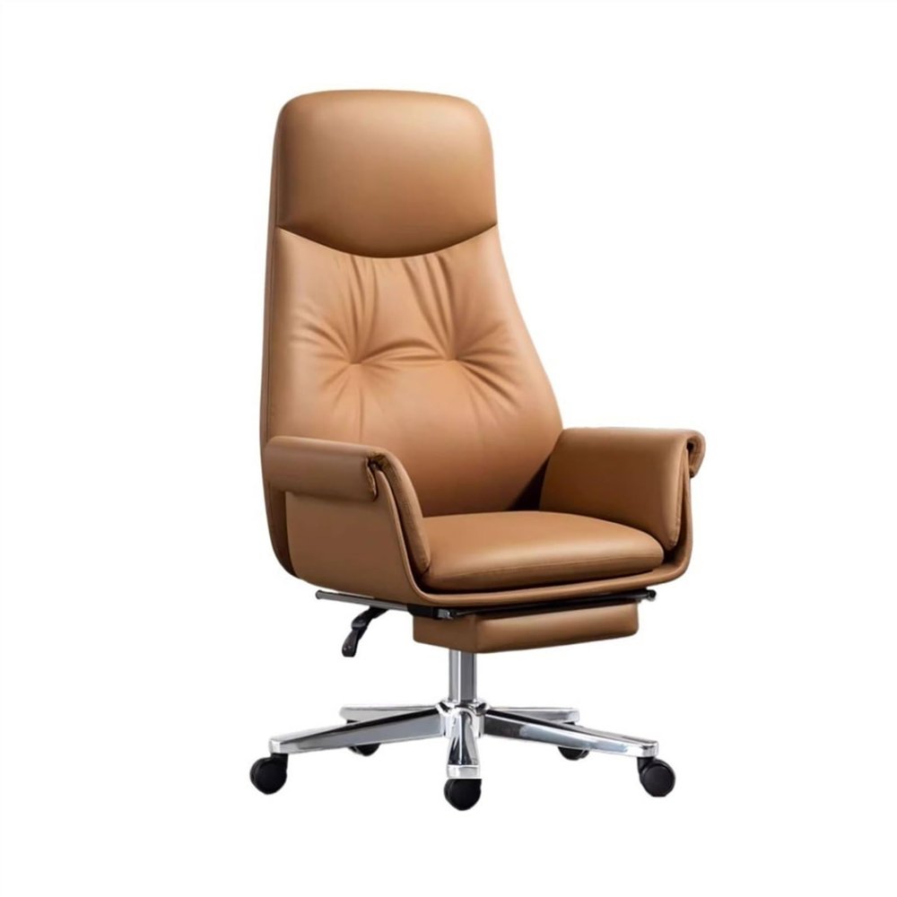 Office Computer Desk Chair Game Business Office Chair Reclining Study Computer Chair for Home Use Can Lift and Rotate Comfortable Seat Backrest Office Chair (Color : Orange)