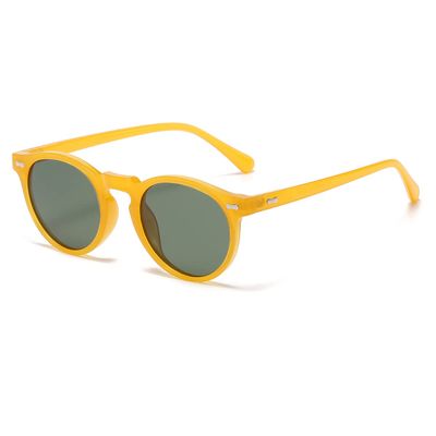 JOVAKIT Vintage Kids Polarized Sunglasses for Girls Boys Age 2-9, Round Sun Glasses for Children UV400 Protection (Yellow/G15)