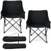HaSteeL Camping Chair for Adults, Compact Folding Portable Chairs Set with Side Pockets for Outdoors Fishing, Hiking, Backpacking, Picnic, Beach, Travel, Supports to 250lbs, & Storage Bags (Black) view 1