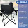 HaSteeL Camping Chair for Adults, Compact Folding Portable Chairs Set with Side Pockets for Outdoors Fishing, Hiking, Backpacking, Picnic, Beach, Travel, Supports to 250lbs, & Storage Bags (Black) view 3