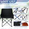 HaSteeL Camping Chair for Adults, Compact Folding Portable Chairs Set with Side Pockets for Outdoors Fishing, Hiking, Backpacking, Picnic, Beach, Travel, Supports to 250lbs, & Storage Bags (Black) view 4