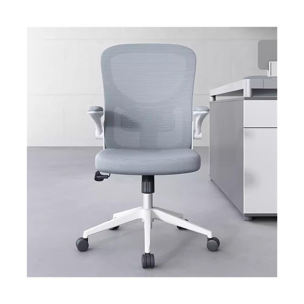 Office Computer Desk Chair Game Office Chair Simple Modern Staff Chair Can Be Rotated with Armrests Backrest Mesh Parlor Negotiation Chair Backrest Office Chair (Color : Gray)