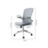 Office Computer Desk Chair Game Office Chair Simple Modern Staff Chair Can Be Rotated with Armrests Backrest Mesh Parlor Negotiation Chair Backrest Office Chair (Color : Gray) view 2